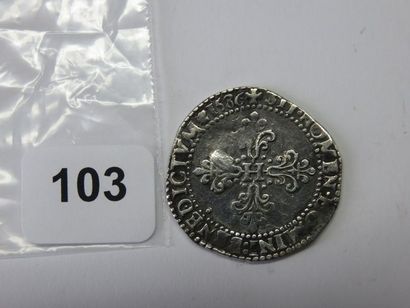 Monnaie Royale - Henri III - Demi-franc au...