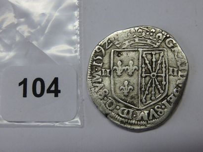 Monnaie Royale - Henri IV - Quart d'écu de...