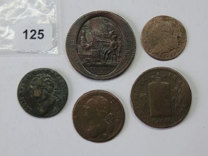 Monnaies de la Révolution - Lot de 5 monnaies,...
