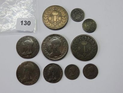 Monnaies - France - Lot de 10 monnaies, 4...