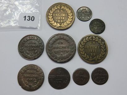 Monnaies - France - Lot de 10 monnaies, 4...