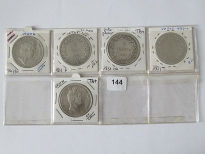 Monnaies - France - Collection de 5 x 5 Francs...