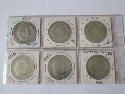 Monnaies - France - Collection de 6 x 5 Francs...