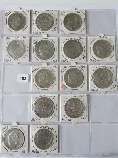 Monnaies - France - Collection de 14 x 5...