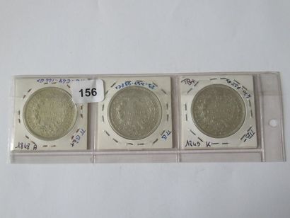 Monnaies - France - Collection de 3 x 5 Francs...