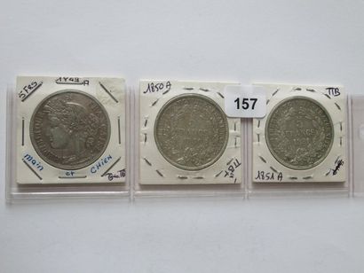 Monnaies - France - Collection de 3 x 5 Francs...
