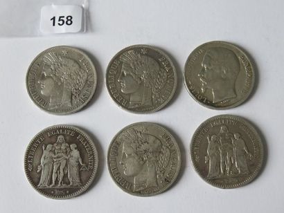 Monnaies - France - Lot de 6 x 5 Francs écu...