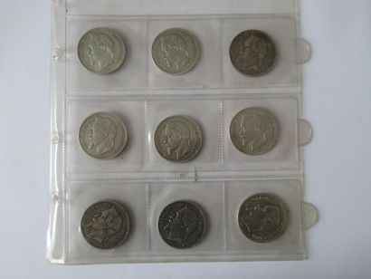 Monnaies - France - Lot de 9 x 5 Francs Napoléon...