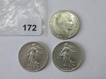 Monnaies - France - Lot de 3 monnaies en...