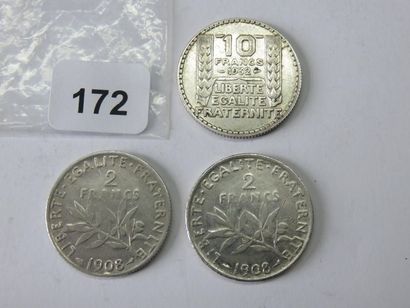 Monnaies - France - Lot de 3 monnaies en...