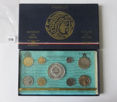 Monnaies - France - Série FDC 1977, 9 monnaies...