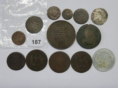 Monnaies - France - Lot de 12 monnaies diverses,...
