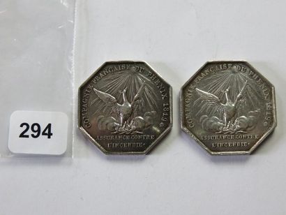 Jetons - Assurances - Lot de 2 jetons Louis-Philippe...