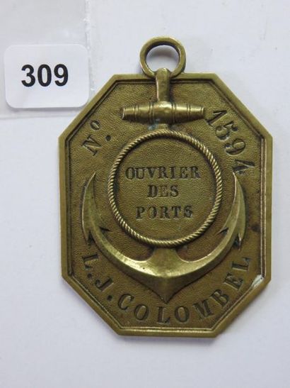 Plaque de métier - Ouvrier des Ports (XIXe...