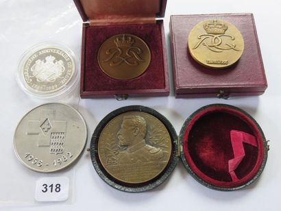 Médailles - Monaco - Lot de 5 médailles,...