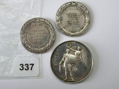 Décorations - Lot de 3 médailles en argent...