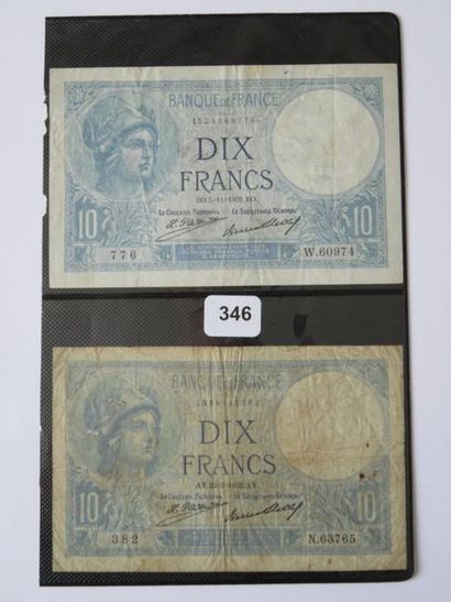 Billets - France - Lot de 4 x 10 Francs Minerve,...