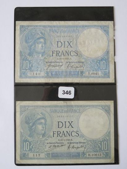 Billets - France - Lot de 4 x 10 Francs Minerve,...