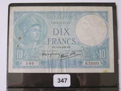Billets - France - Lot de 3 x 10 Francs Minerve...