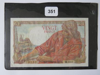 Billets - France - Lot de 2 x 20 Francs Pêcheur,...