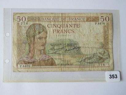 Billet - France - 50 Francs Cérès 28 Mai...