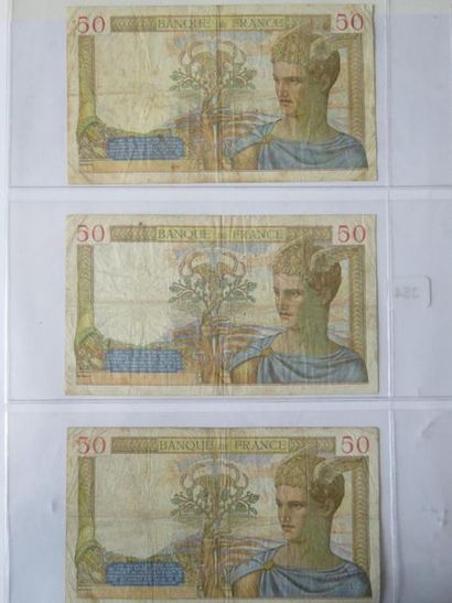 Billets - France - Lot de 3 x 50 Francs Cérès...