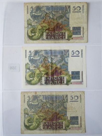 Billets - France - Lot de 3 x 50 Francs Le...