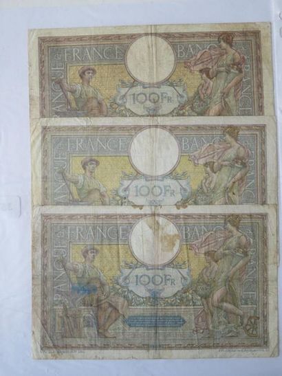 Billets - France - Lot de 3 x 100 Francs...