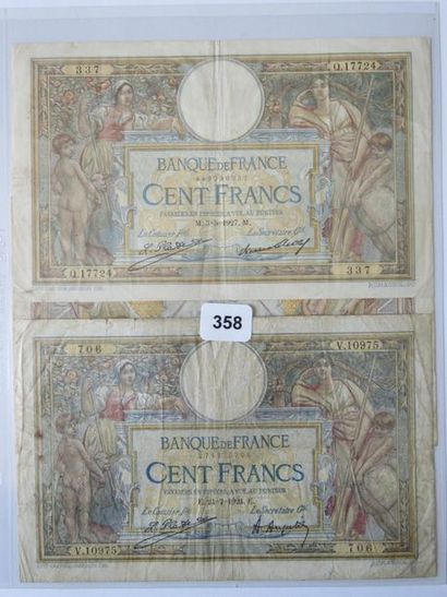 Billets - France - Lot de 3 x 100 Francs...