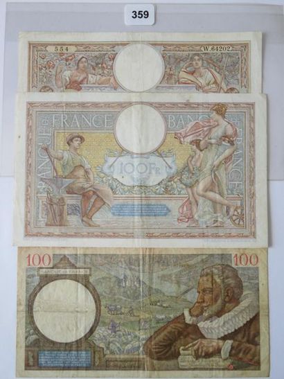 Billets - France - Lot de 3 billets, 2 x...