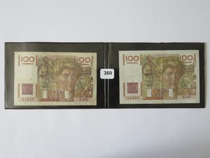 Billets - France - Lot de 4 x 100 Francs...