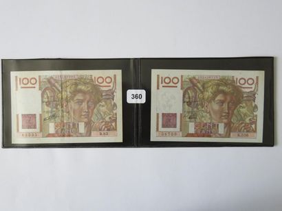 Billets - France - Lot de 4 x 100 Francs...