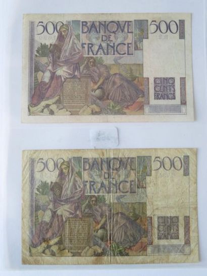 Billets - France - Lot de 2 x 500 Francs...