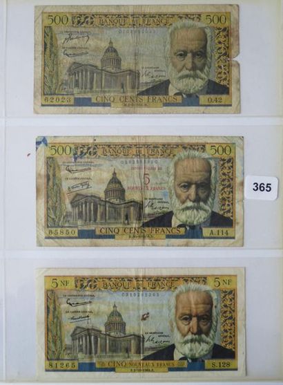 Billets - France - Lot de 3 billets Victor...