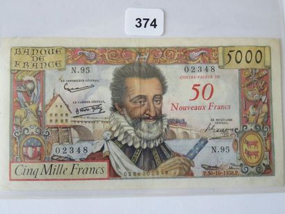 Billet - France - 50 NF sur 5000 Francs Henri...