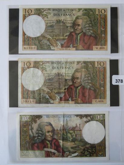 Billets - France - Lot de 5 x 10 Francs Voltaire,...