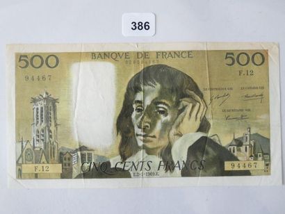 Billet - France - 500 Francs Pascal 2 janvier...