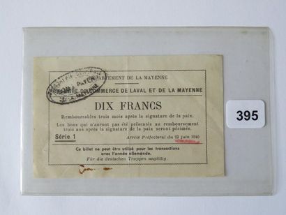 Billet de Juin 1940 - Chambre de Commerce...