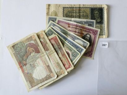 Billets - Lot de 13 billets divers, 2 x 50...