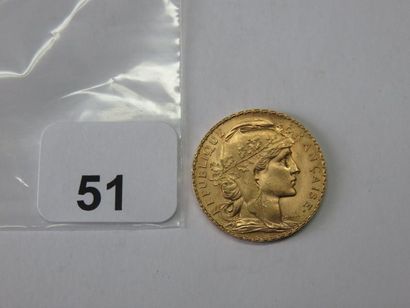 Monnaie or - 20 Francs Coq, tranche : Liberté...