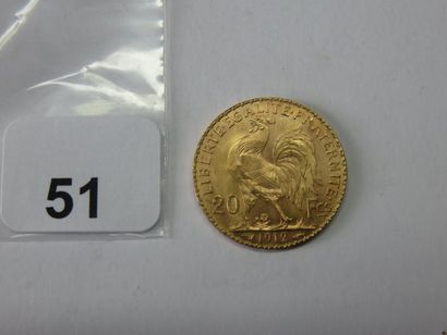 Monnaie or - 20 Francs Coq, tranche : Liberté...