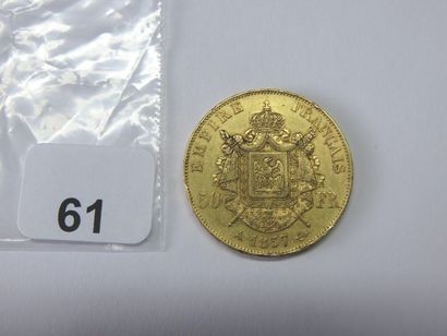 Monnaie or - 50 Francs Napoléon III, tête...