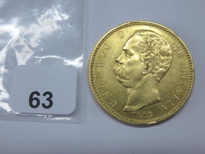 Monnaie or - Italie - 100 Lire Umberto I...
