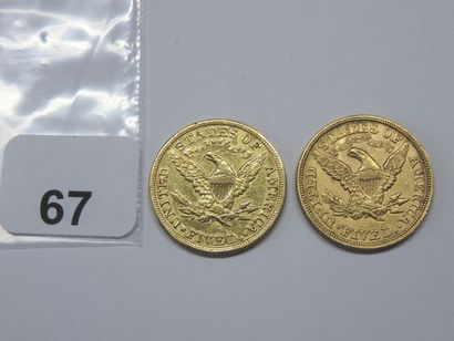 Monnaies or - USA - Lot de 2 x 5 Dollars...