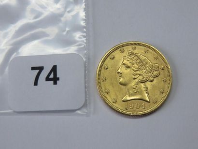 Monnaie or - USA - 5 Dollars Liberty 1904...