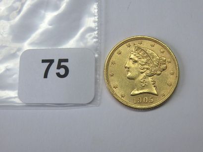 Monnaie or - USA - 5 Dollars Liberty 1905...