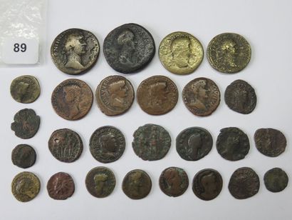 Monnaies romaines - Lot de 26 monnaies en...