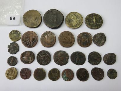 Monnaies romaines - Lot de 26 monnaies en...
