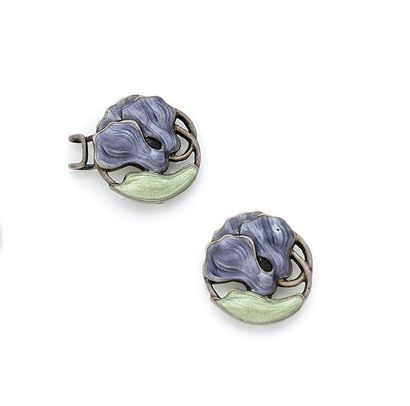 GAS. 

Boucle de ceinture bipartite en argent...
