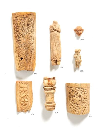 Lot 

de tabletterie présentant des décors...